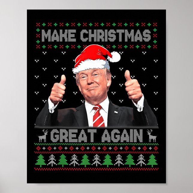 Poster Trump drôle Rendre Noël super à nouveau moche sueu (Devant)
