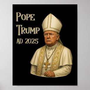 Poster Trump en tant que pape de l'église du Vatican - Pa