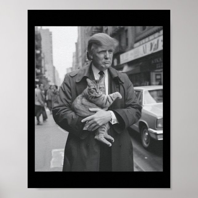 Poster Trump Et Chat Drôle (Devant)