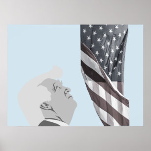 Poster Trump et le drapeau américain