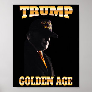 Poster Trump Golden Age Silhouette 45 47 Cravate d'or