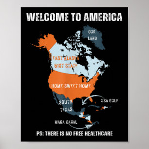 Poster Trump Groenland Panama Canal Canada Mexique G