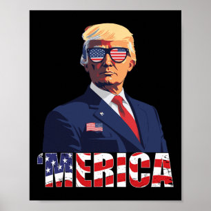 Poster Trump Happy 4 juillet Trump American Flag 1