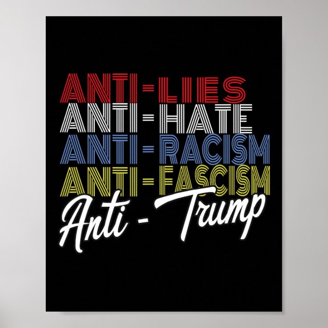 Poster Trump Hate Lies And Fascism Résister Au Vote 5 Nov (Devant)