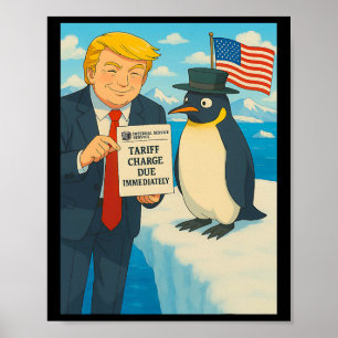 Poster Trump Imposant Des Droits De Douane Sur Le Penguin