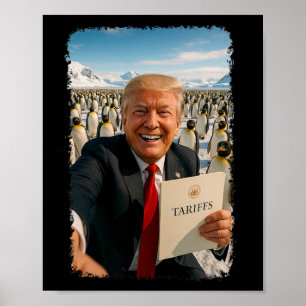 Poster Trump impose un droit de douane sur le pingouin Ir