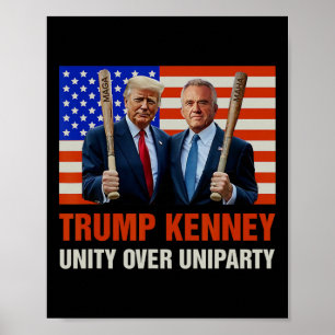 Poster Trump Kennedy Unity over Uniparty 2024 Funny Elect