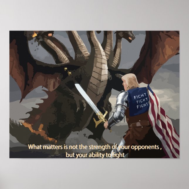 Poster Trump, le chevalier qui combat l'affiche de l'hydr (Devant)