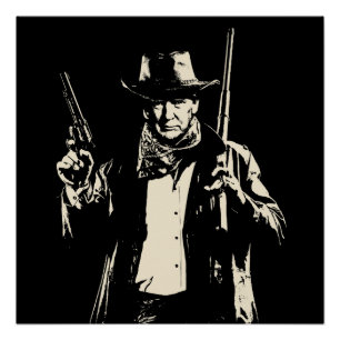 Poster Trump, le cowboy vintage, est prêt à attaquer cert