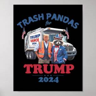 Poster Trump - Les poubelles - Pandas Pour Trump 2024