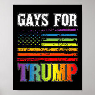 Poster Trump Lgbt Pride Gay Rainbow Flag Vote Republic