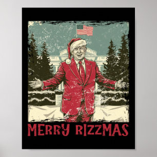 Poster Trump Merry Rizzmas Drôle Humoristique Trump Dance