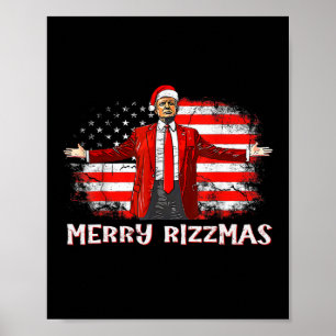 Poster Trump Merry Rizzmas Drôle Humoristique Trump Dance
