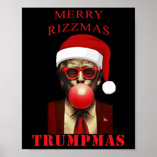 Poster Trump Merry Rizzmas Trumpmas Funny Christmas Bubbl