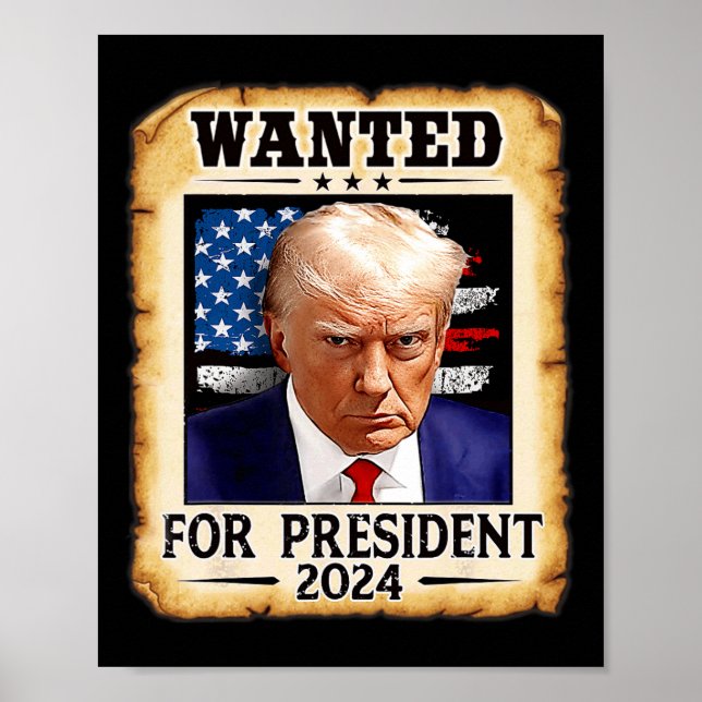 Poster Trump Mug Tiré Recherché Aux États-Unis Président  (Devant)