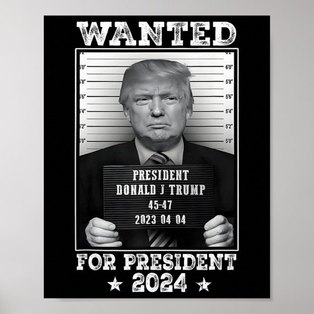 Poster Trump Mug Tiré Recherché Aux États-Unis Président  (Devant)