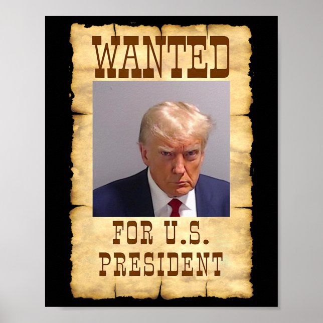 Poster Trump Mug Tiré Recherché Aux États-Unis Président  (Devant)