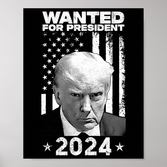 Poster Trump Mug Tiré Recherché Aux États-Unis Président  (Devant)