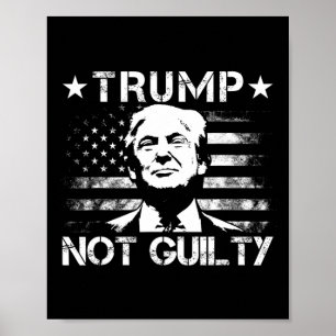 Poster Trump non coupable Supporteur pro-Trump Drapeau am