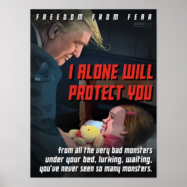 Poster Trump nous protège des monstres (Devant)