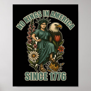 Poster Trump Pas Roi En Amérique Depuis 1776 Anti Statue