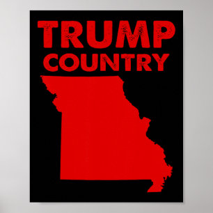 Poster Trump Pays Missouri Carte de l'État Rouge Républiq