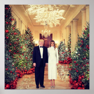 Poster Trump président américain Maison Blanche Noël