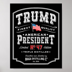 Poster Trump Président N 47 Whiskey Vintage Usa 1