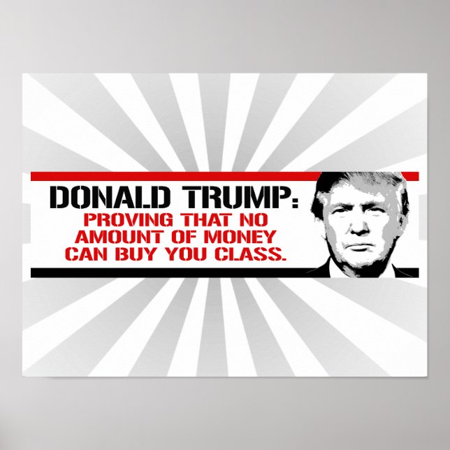 Poster Trump prouve qu'aucune somme d'argent ne peut vous (Devant)