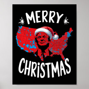 Poster Trump Red Election Map Joyeux Noël Trump Winne
