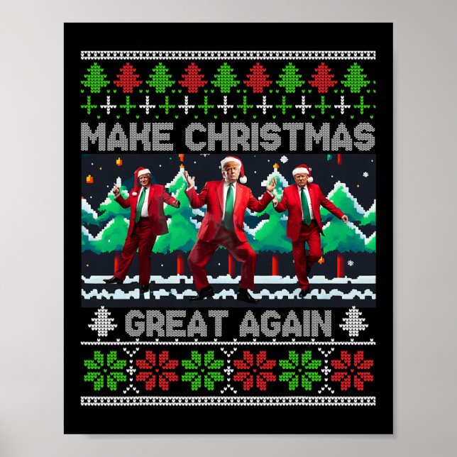 Poster Trump rend Noël super à nouveau laid (Devant)
