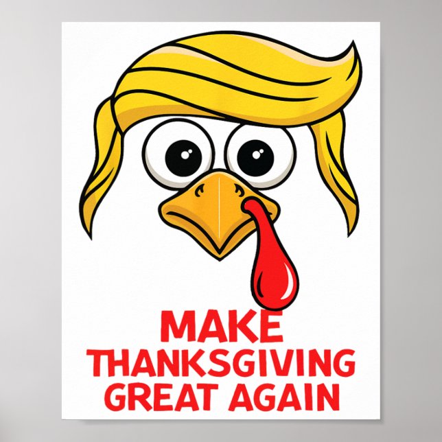 Poster Trump Rendre sa grandeur à Thanksgiving Turquie D (Devant)