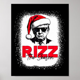 Poster Trump Rizz La Saison Noël Drôle Donald Trump