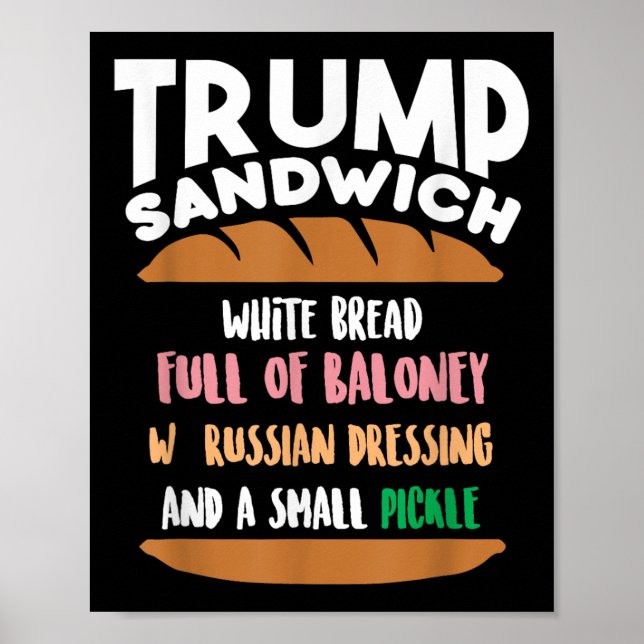 Poster Trump Sandwich anti-empiètement sur Trump amusant (Devant)