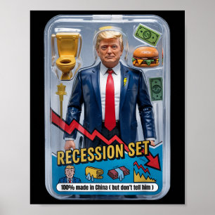 Poster Trump Satire Survié Récession Box Set Action Fig