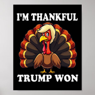 Poster Trump Thanksgiving Je remercie Trump d'avoir gagné