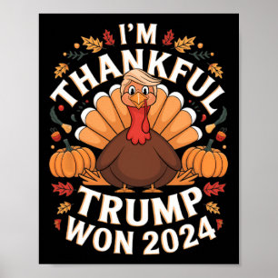Poster Trump Thanksgiving Je remercie Trump d'avoir gagné