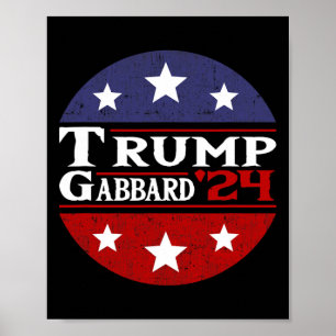 Poster Trump Tulsi Gabbard 2024 Drapeau conservateur amér