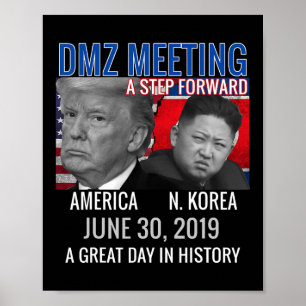 Poster Trump Usa Jong Un N Corée Dmz Meetin