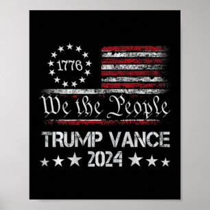 Poster Trump Vance 2024 Rayure Rétro Trump Jd Vance (sur