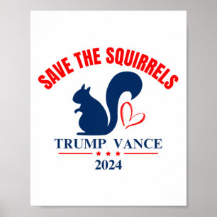 Poster Trump Vance 2024 Sauvez Les Écureuils