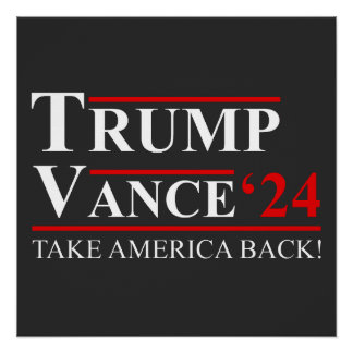 Poster Trump Vance 2024 Vice-président VP Trump 2024