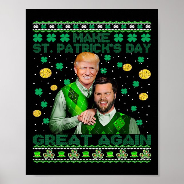 Poster Trump Vance Brothers Funny St Patrick's Day Ugly S (Devant)