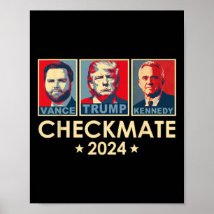Poster Trump Vance Kennedy Échec et Mat 2025 Élection Rép