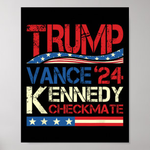 Poster Trump Vance Kennedy Échec et Mat Élection 2025 Rép