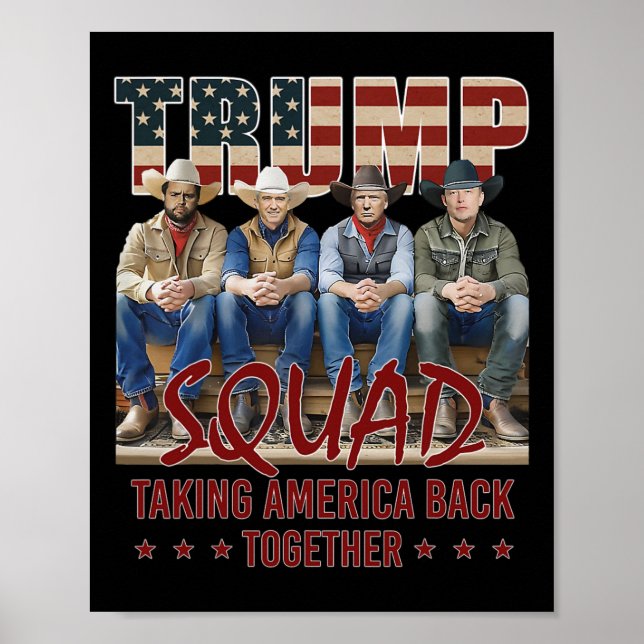 Poster Trump Vance Kennedy Elon Squad Reprend l'Amérique (Devant)