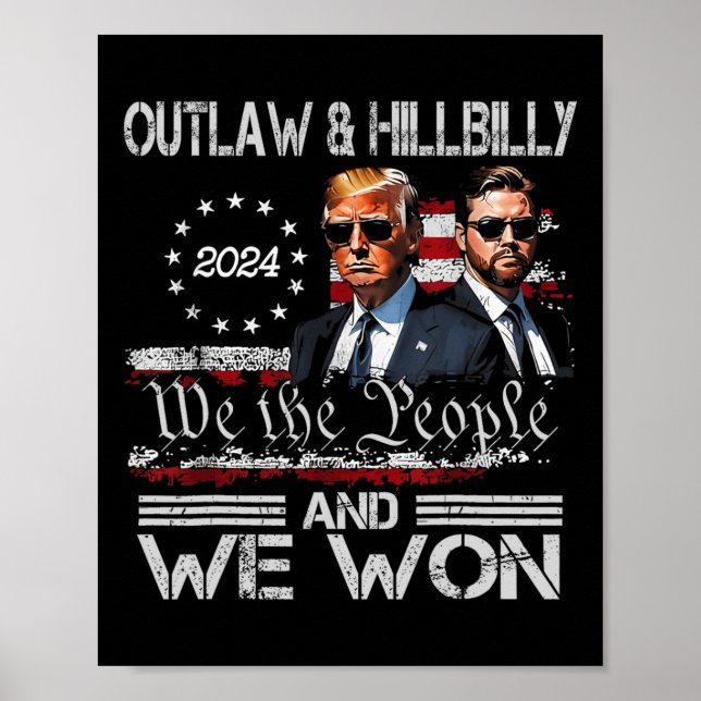 Poster Trump Vance We Won Win Inauguration Day 2025 47th (Devant)