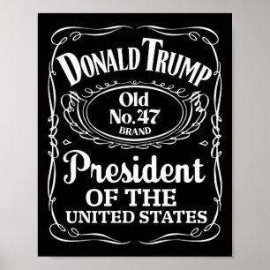 Poster Trump Whiskey Bottle Étiquette Trump 47e Président