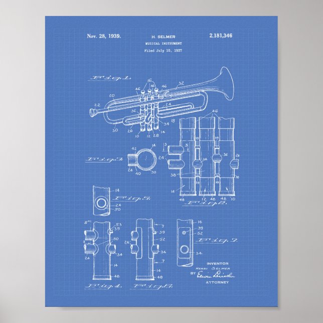 Poster Trumpet 1939 Brevet Plan directeur de l'art (Devant)
