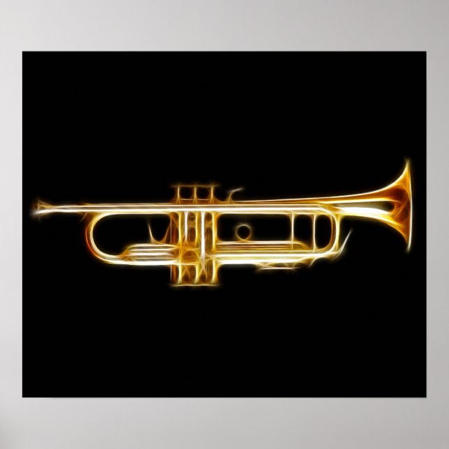 Poster Trumpet laiton Corne Vent instrument de musique (Devant)